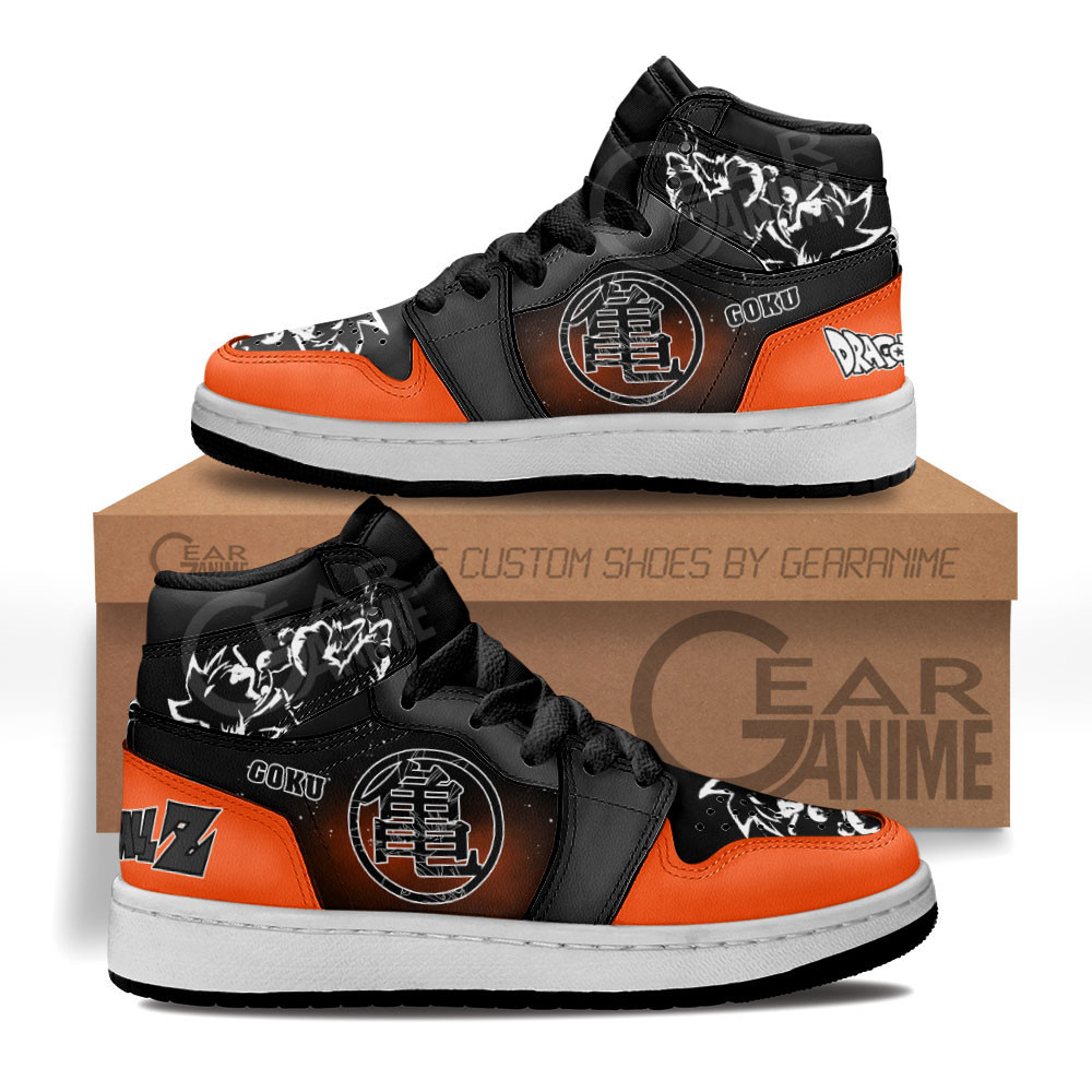 Goku Kid Custom Anime Kids High-Top Leather Sneakers MV1503