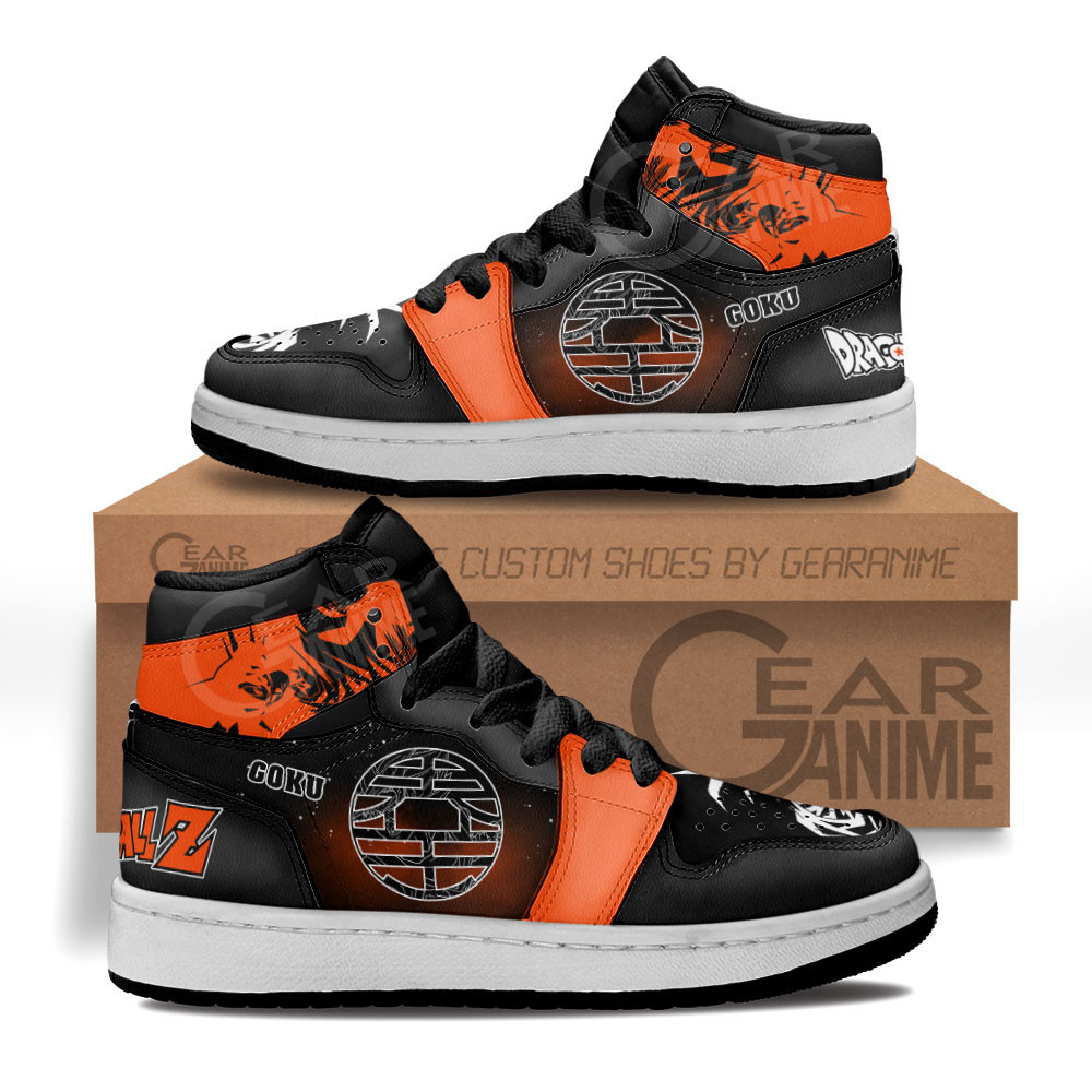 Goku King Kai Custom Anime Kids High-Top Leather Sneakers MV1503