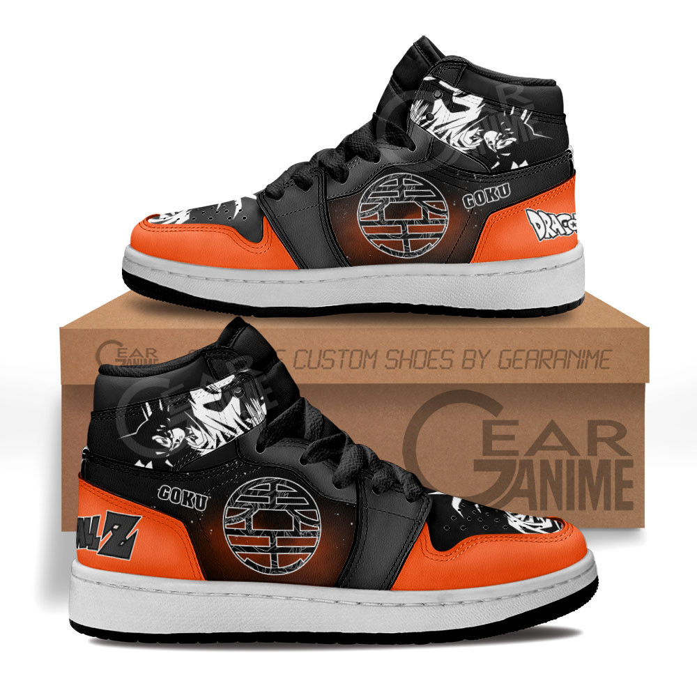 Goku King Kai Custom Anime Kids High-Top Leather Sneakers MV1503