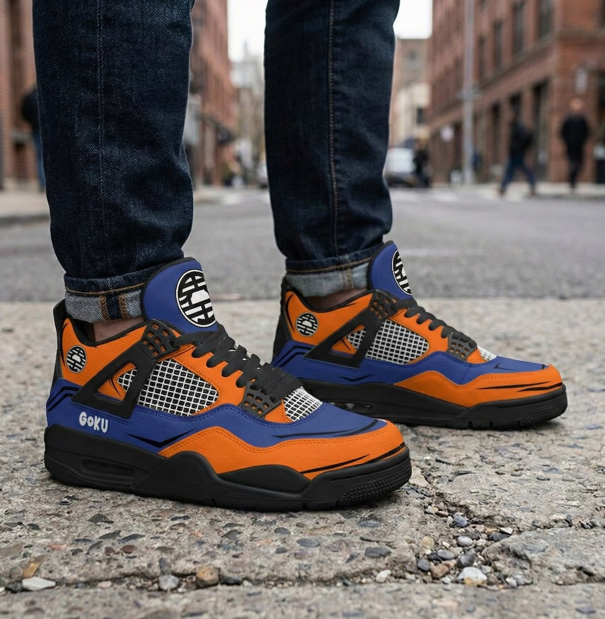 Goku King Kai Retro 4 Leather Sneakers Custom Name