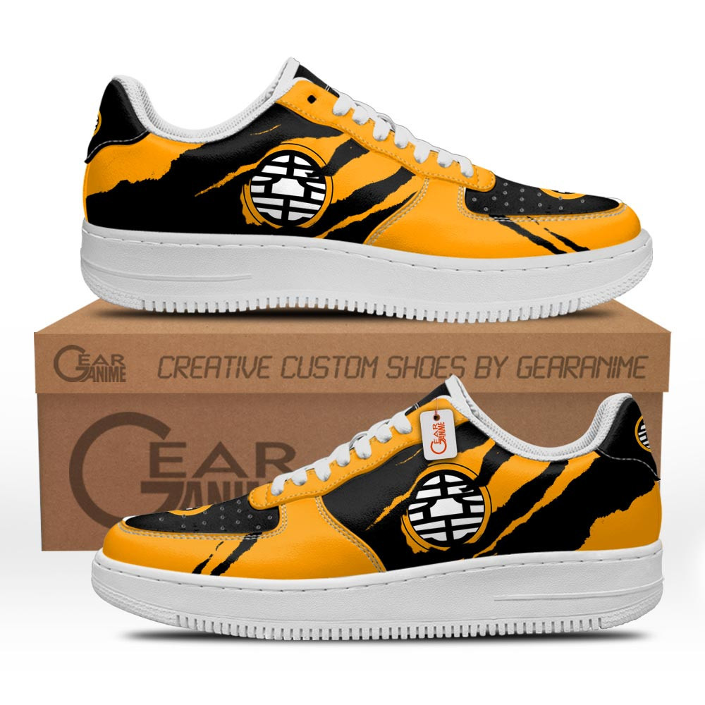 Goku King Kai Symbol Custom Anime Low-Top Leather Sneakers