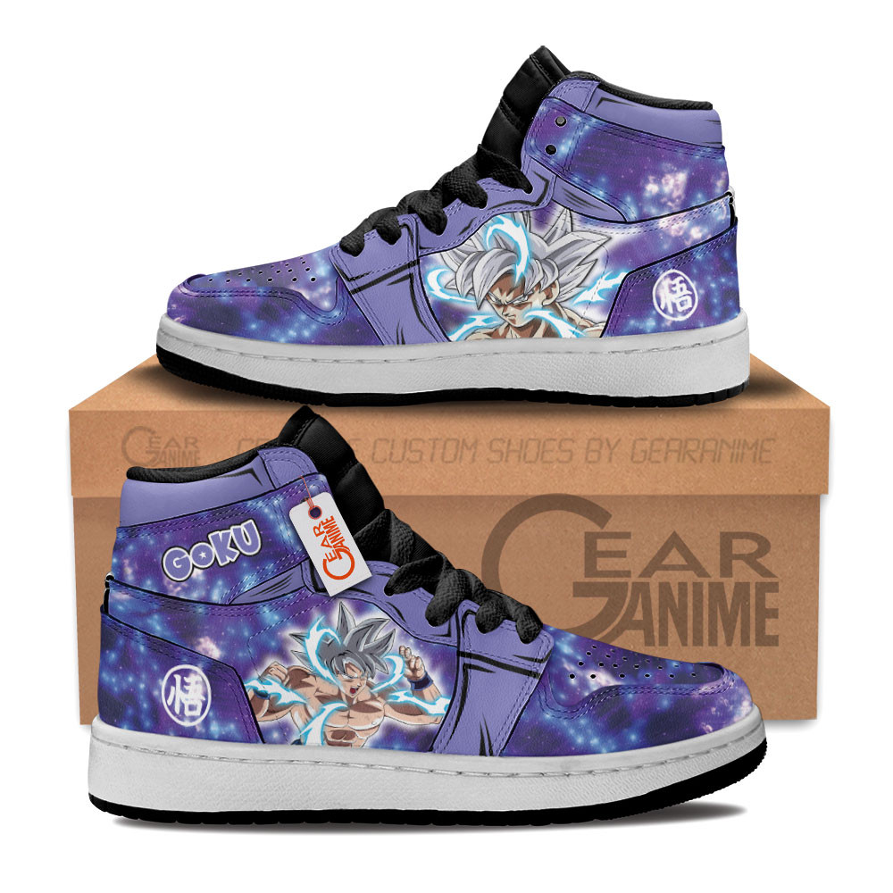 Goku Ultra Instinct Custom Anime Kids High-Top Leather Sneakers Custom Name
