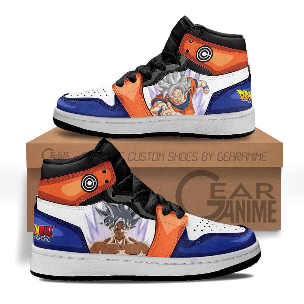 Goku Ultra Instinct Custom Anime Kids High-Top Leather Sneakers