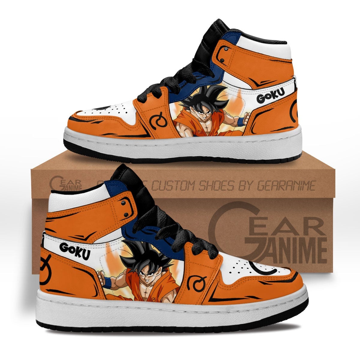 Goku Whis Custom Anime Kids High-Top Leather Sneakers