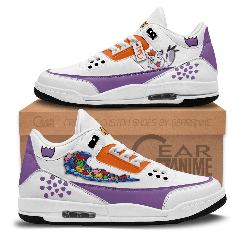 Gomamon Custom Anime Retro 3 Leather Sneakers