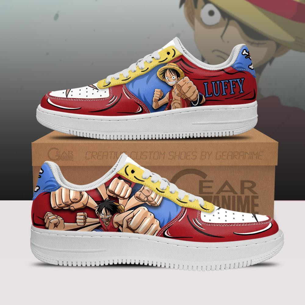 Gomu Gomu Luffy Custom Anime Low-Top Leather Sneakers