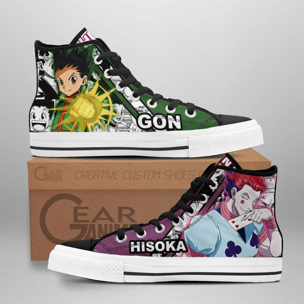 Gon and Hisoka Custom Anime High-Top Canvas Shoes TT2608