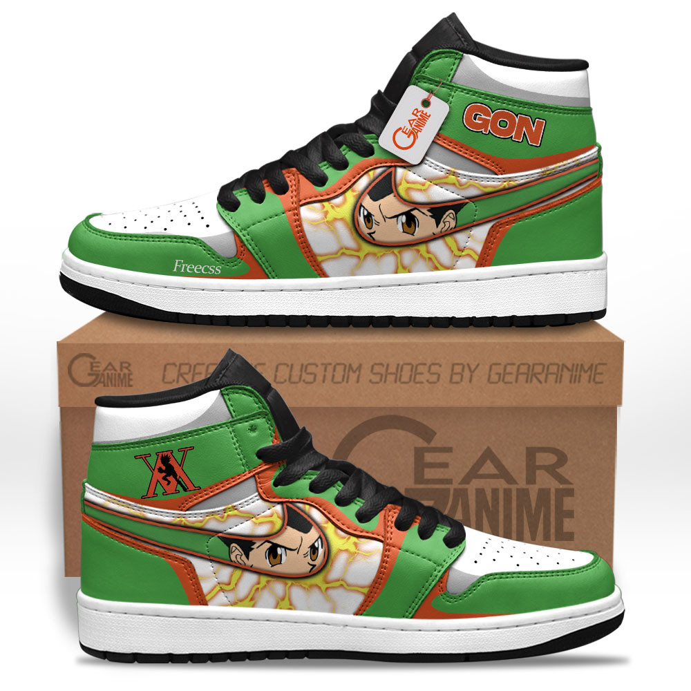 Gon Freecss High-Top Leather Sneakers Custom Name