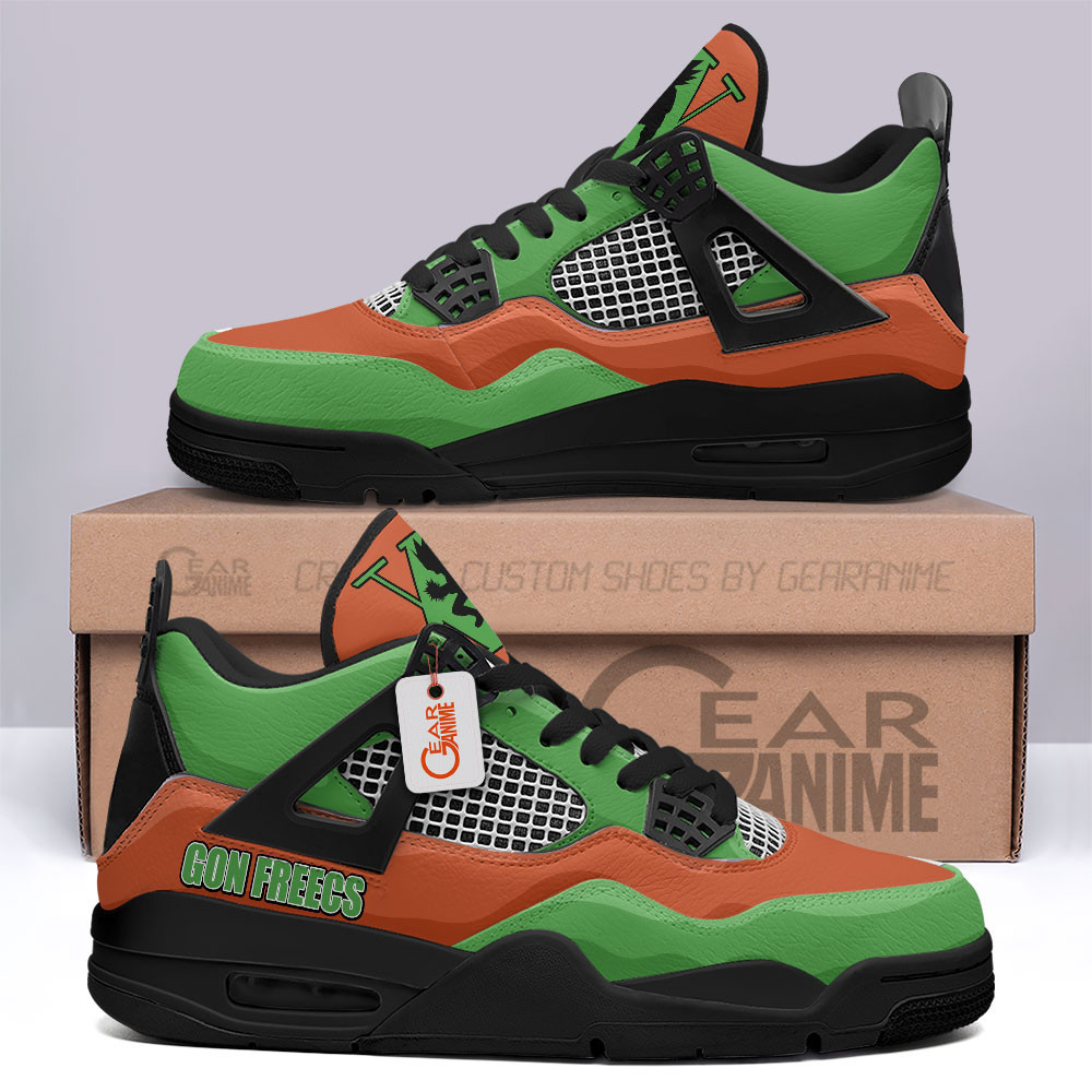 Gon Freecss Retro 4 Leather Sneakers Custom Name