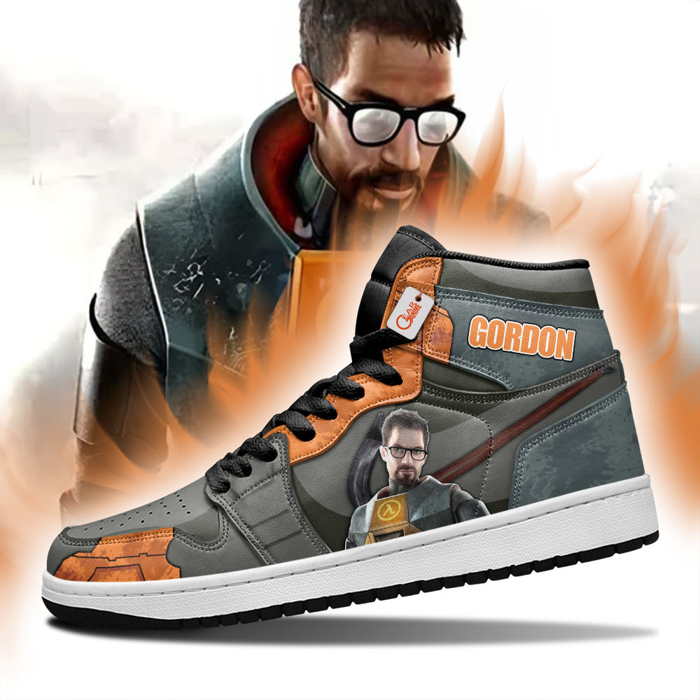 Gordon Freeman Custom Gaming High-Top Leather Sneakers Games Collection Personalized