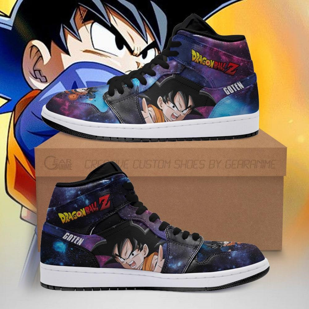 Goten Custom Anime High-Top Leather Sneakers Galaxy PT05