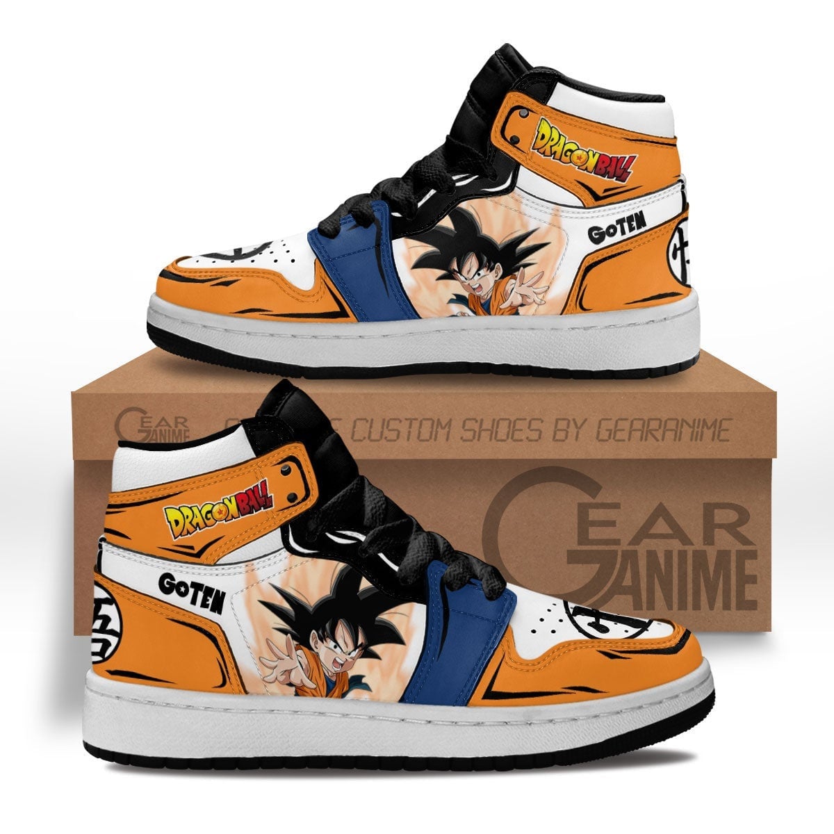 Goten Custom Anime Kids High-Top Leather Sneakers