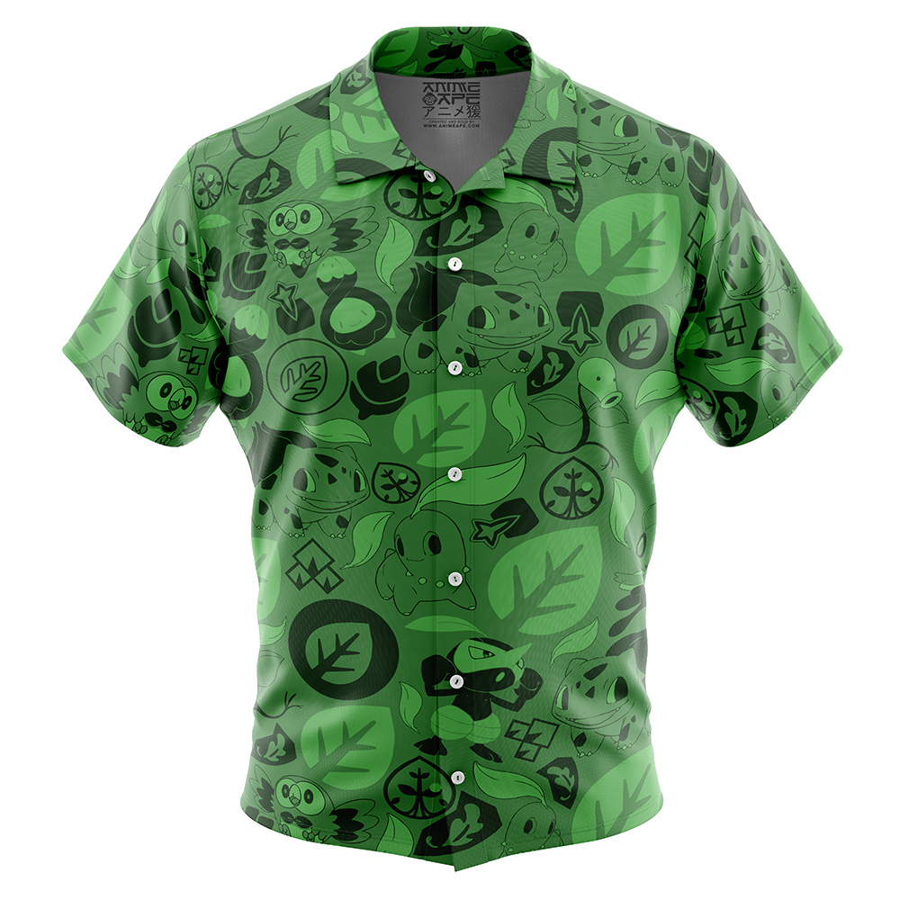 Grass Pokemon Button Up Hawaiian Shirt