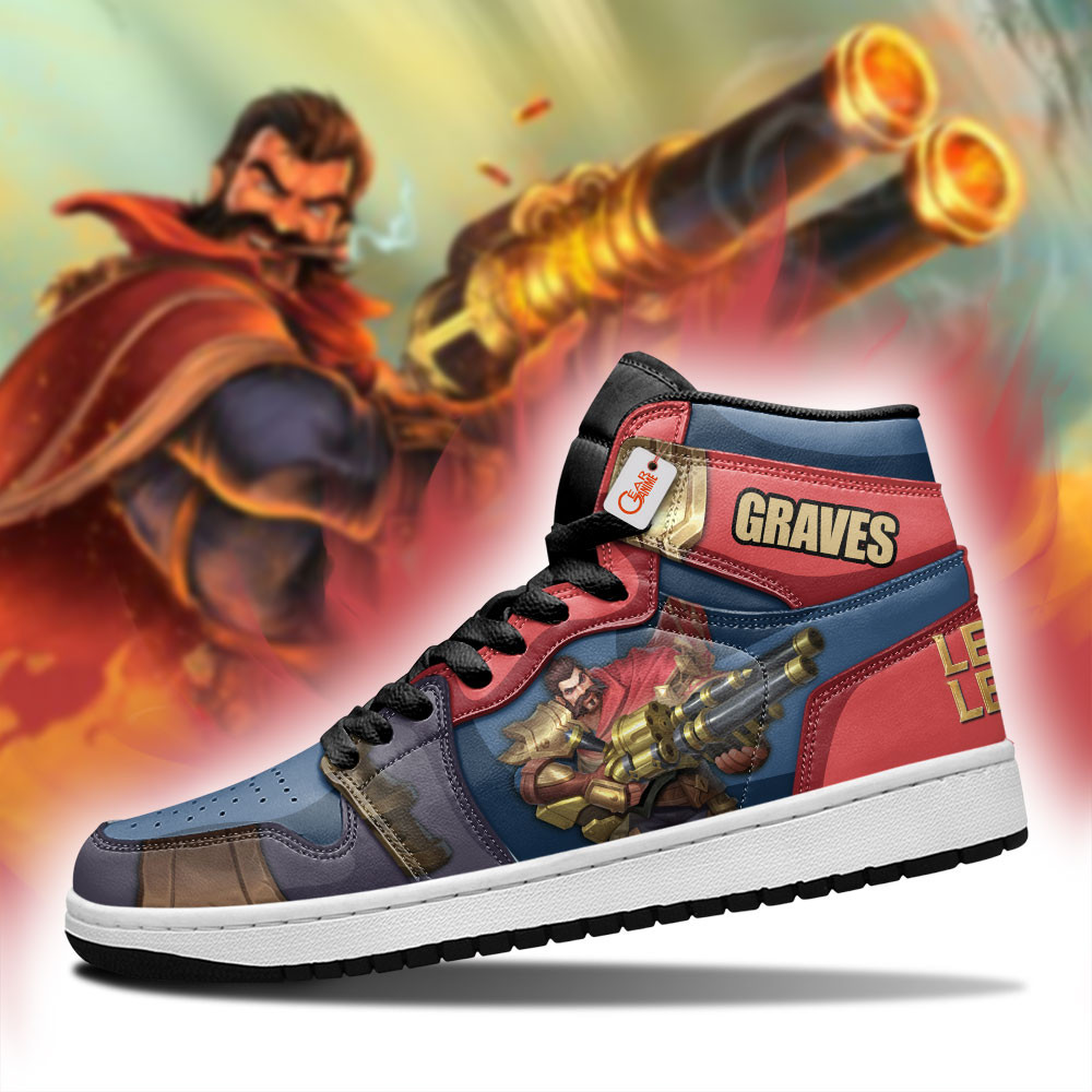 Graves Custom Gaming High-Top Leather Sneakers LOL Custom Name