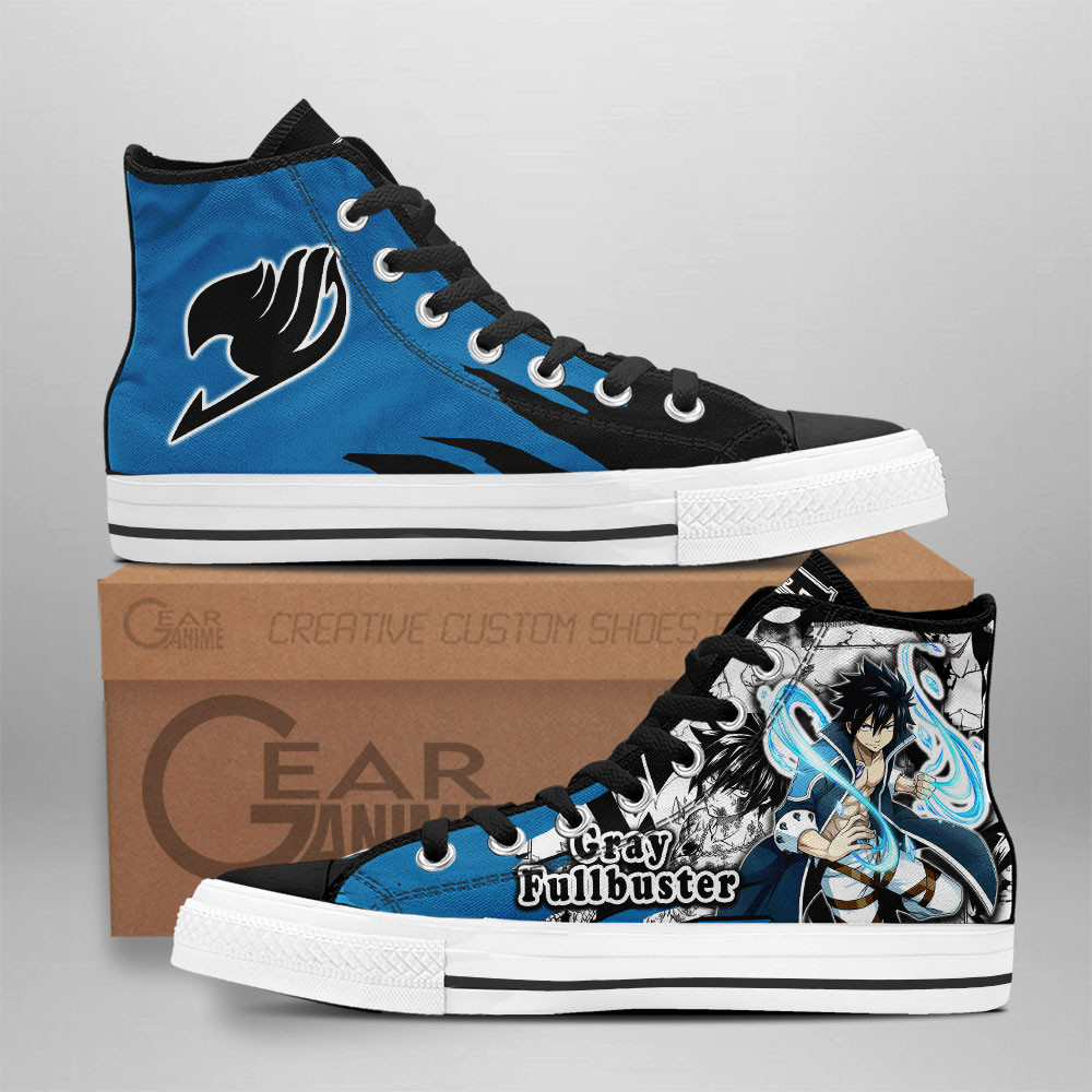 Gray Fullbuster Custom Anime High-Top Canvas Shoes NTT291