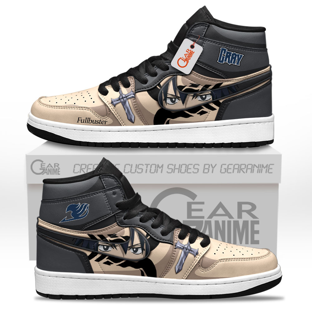 Gray Fullbuster High-Top Leather Sneakers Custom Name