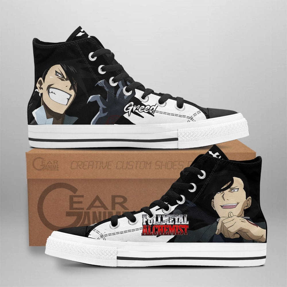 Greed Custom Anime High-Top Canvas Shoes