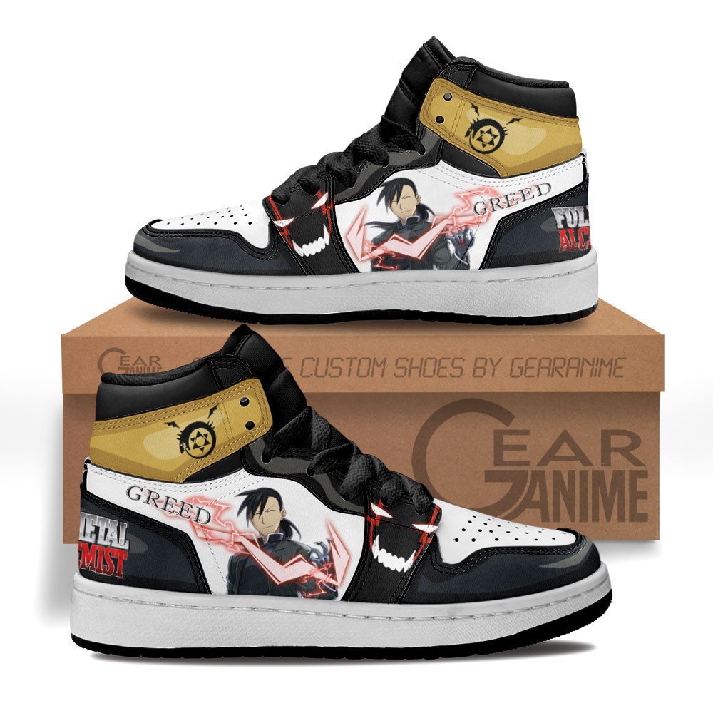 Greed Custom Anime Kids High-Top Leather Sneakers