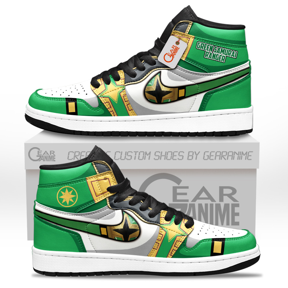 Green Samurai Ranger Custom Movie High-Top Leather Sneakers Unique Style & Design
