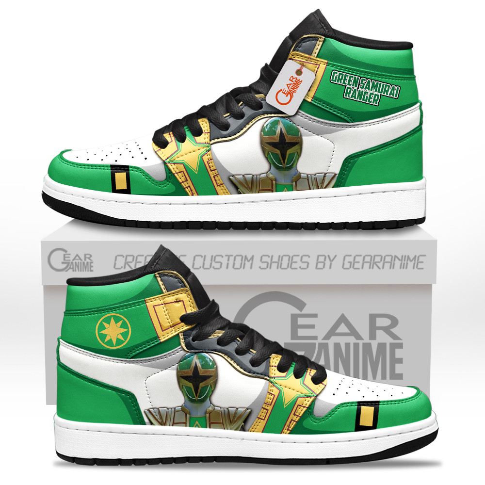 Green Samurai Ranger Custom Movie High-Top Leather Sneakers