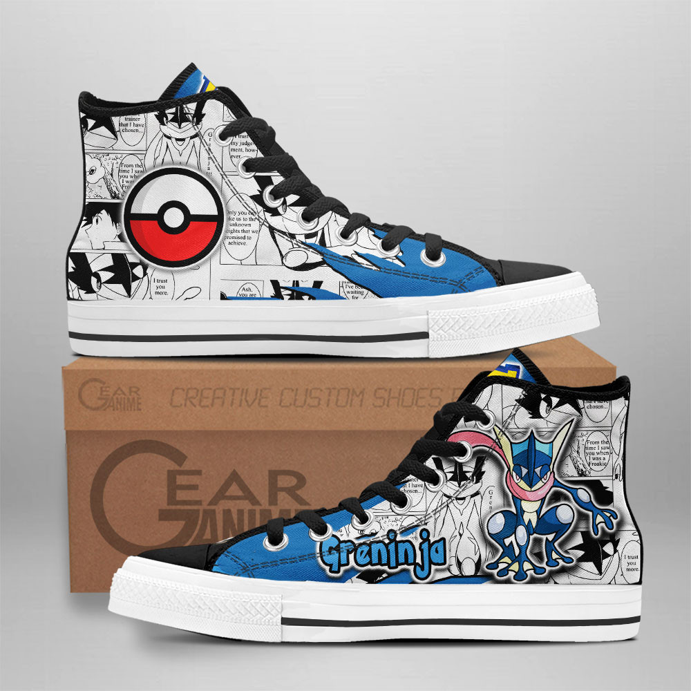 Greninja Custom Anime High-Top Canvas Shoes