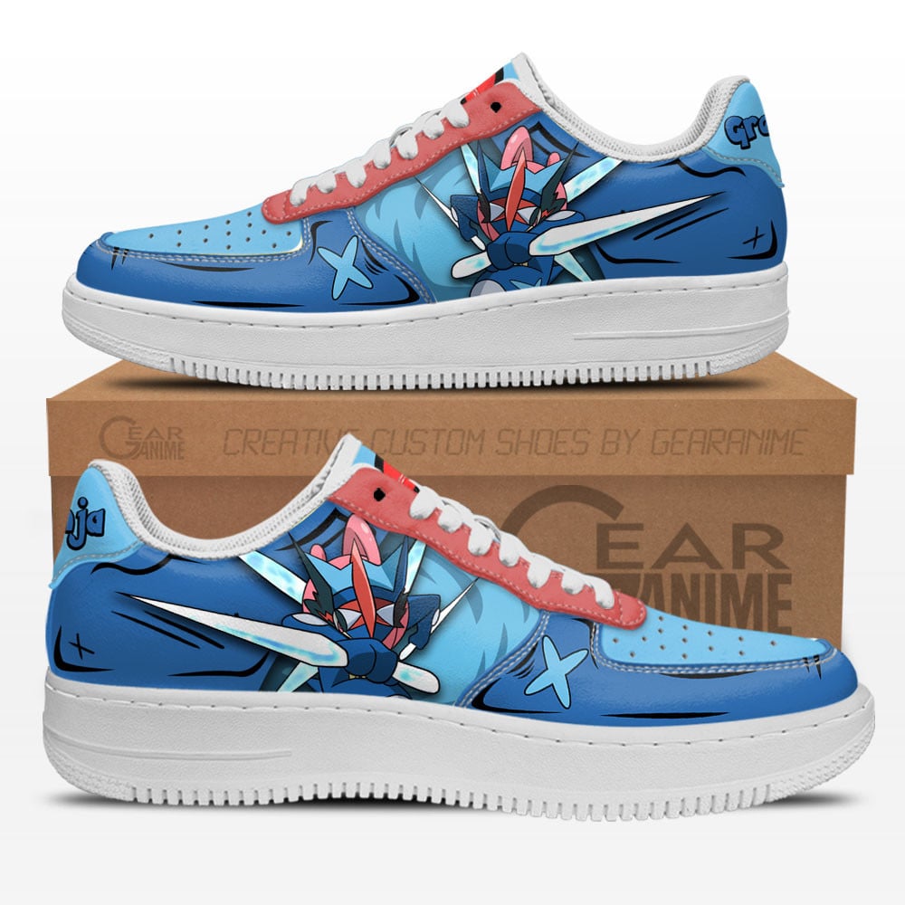 Greninja Custom Anime Low-Top Leather Sneakers