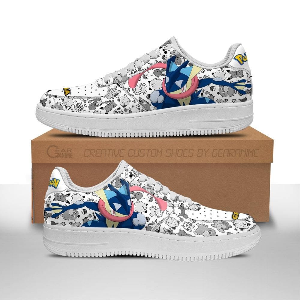 Greninja Custom Anime Low-Top Leather Sneakers