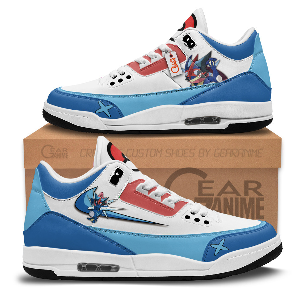 Greninja Custom Anime Retro 3 Leather Sneakers