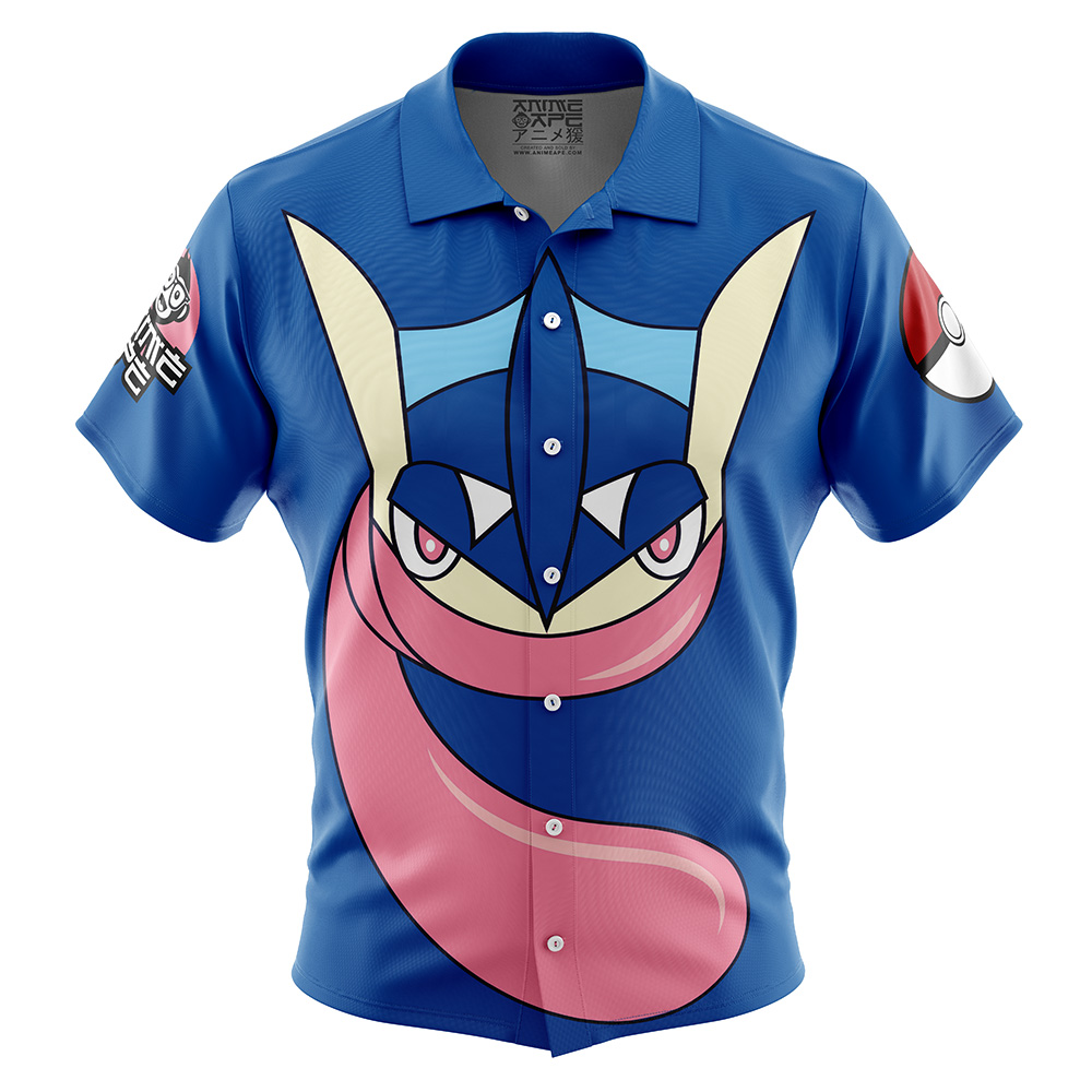 Greninja Face Pokemon Button Up  Hawaiian Shirt
