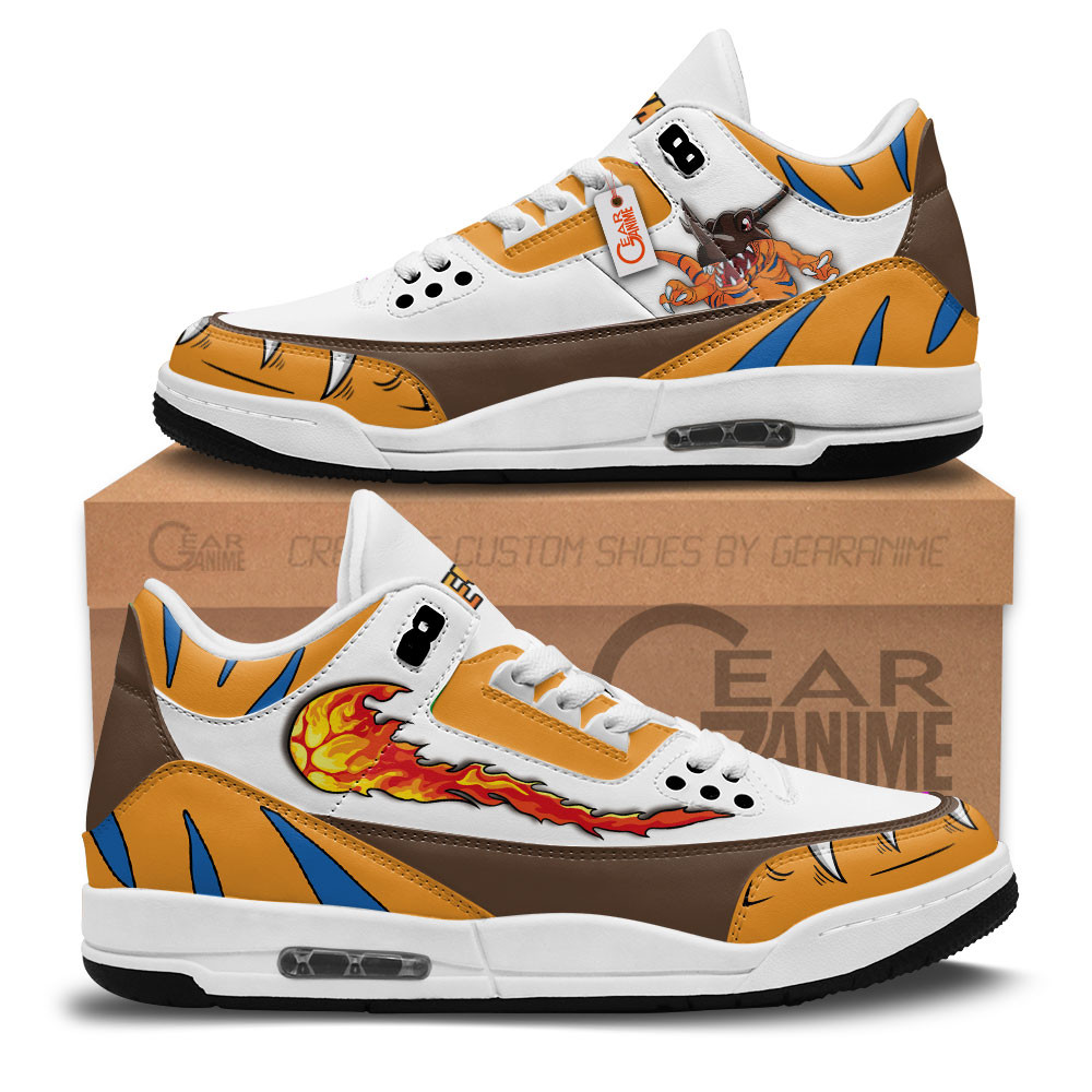 Greymon Custom Anime Retro 3 Leather Sneakers