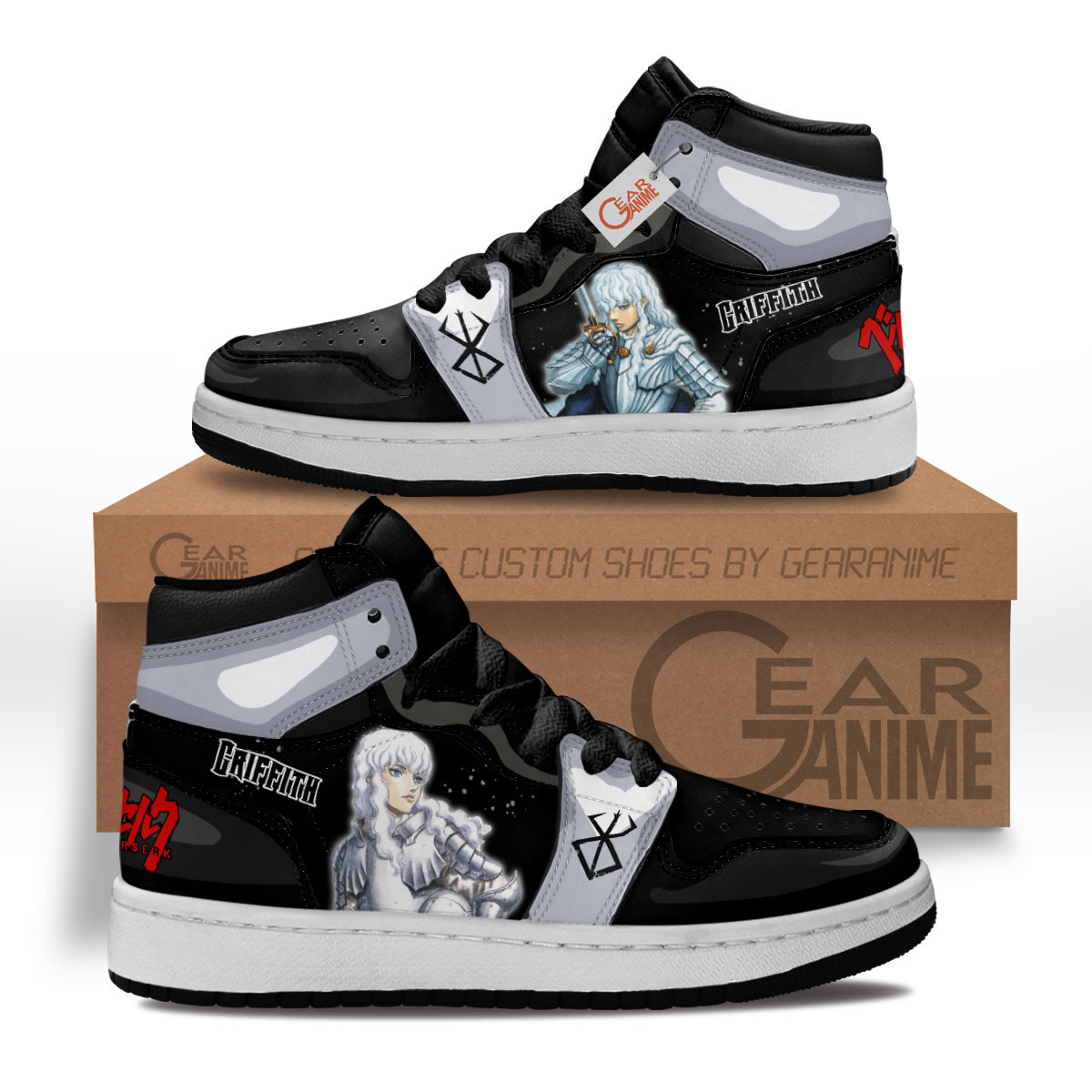 Griffith Custom Anime Kids High-Top Leather Sneakers