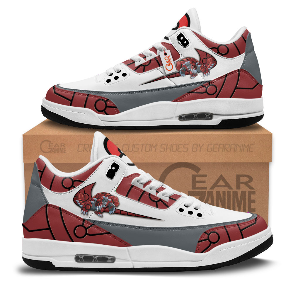 Groudon Custom Anime Retro 3 Leather Sneakers