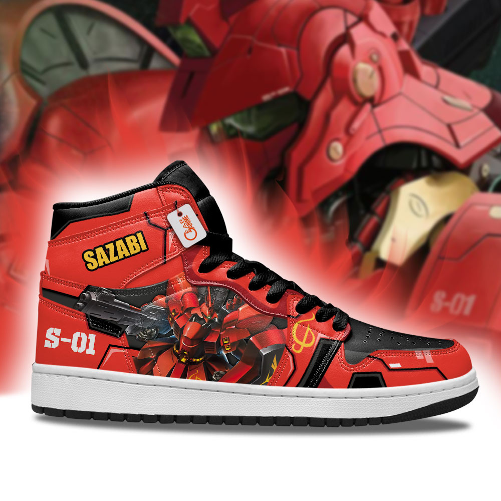 Gundam MSN-04 Sazabi High-Top Leather Sneakers Custom Name