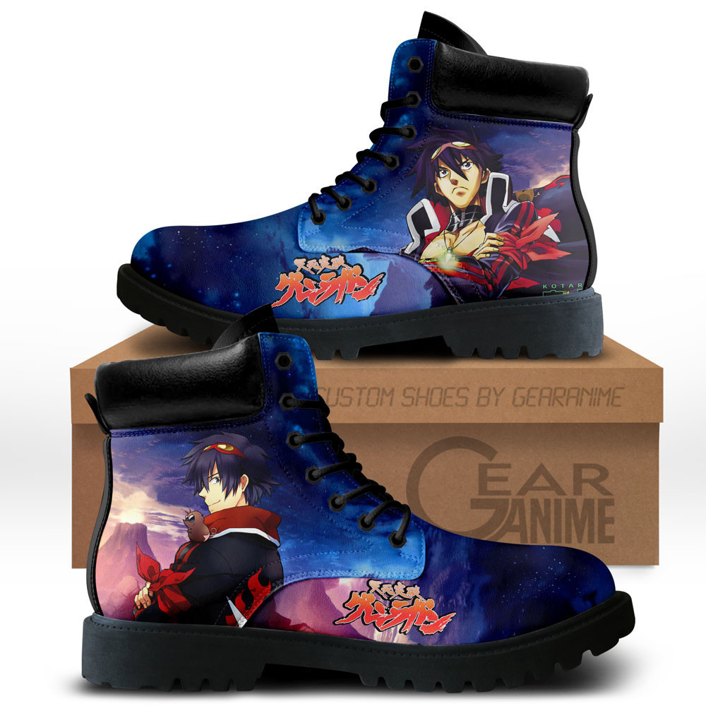 Gurren Lagann Simon Custom Anime Combat Boots NTT171