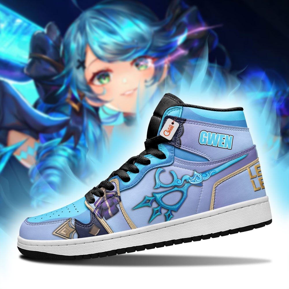 Gwen Custom Gaming High-Top Leather Sneakers LOL Custom Name