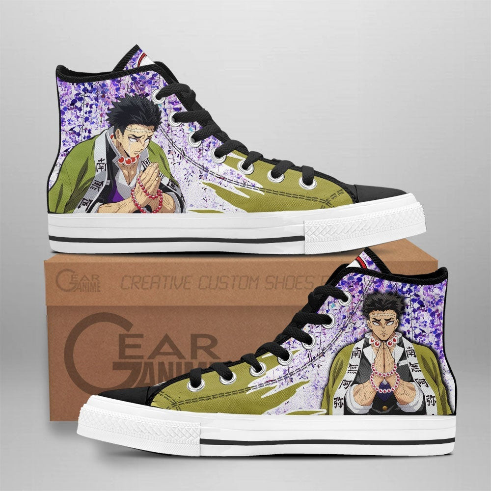Gyomei Himejima Custom Anime High-Top Canvas Shoes Wisteria