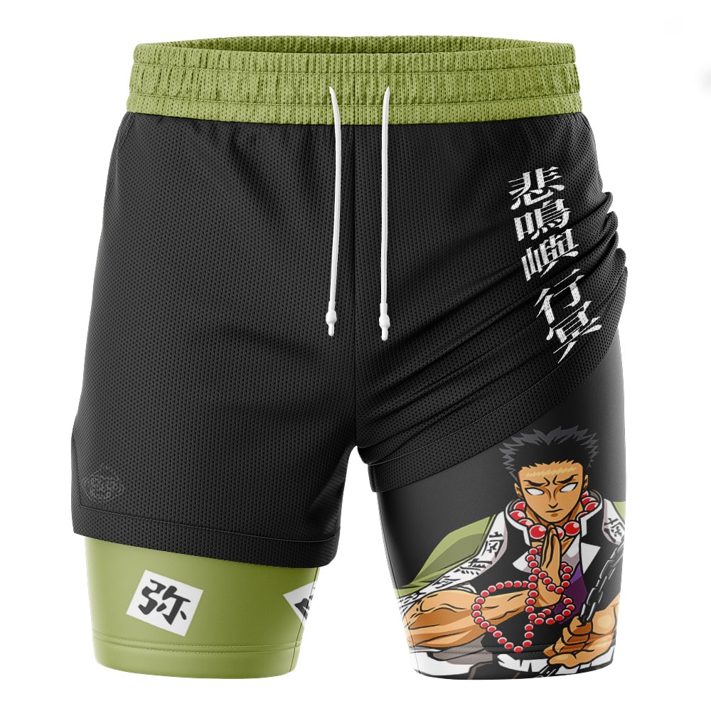 Gyomei Himejima Stone Hashira Demon Slayer 2-in-1 Performance Shorts