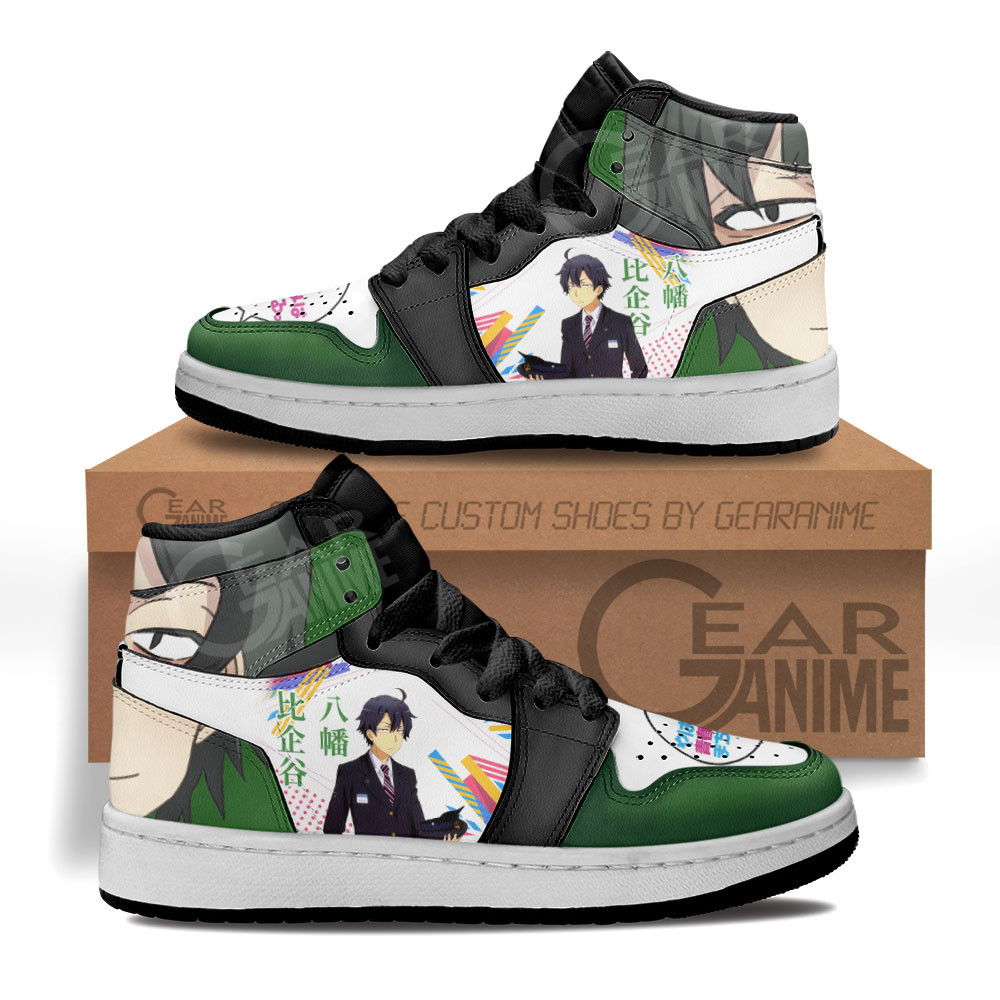 Hachiman Hikigaya Custom Anime Kids High-Top Leather Sneakers OreGairu MV1307