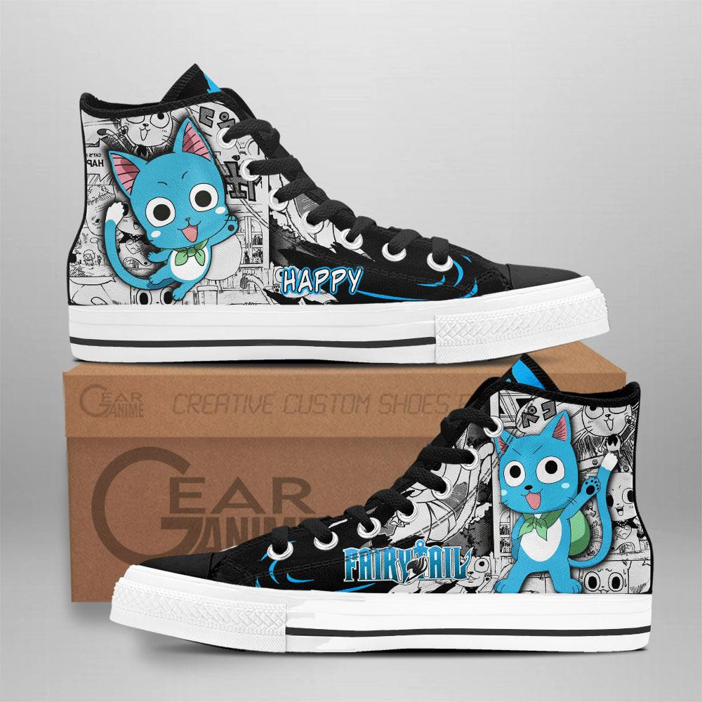 Happy Custom Anime High-Top Canvas Shoes NTT041