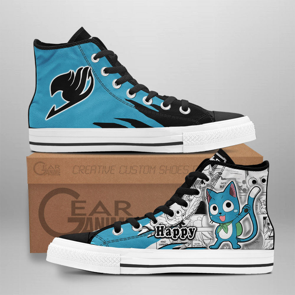 Happy Custom Anime High-Top Canvas Shoes NTT291