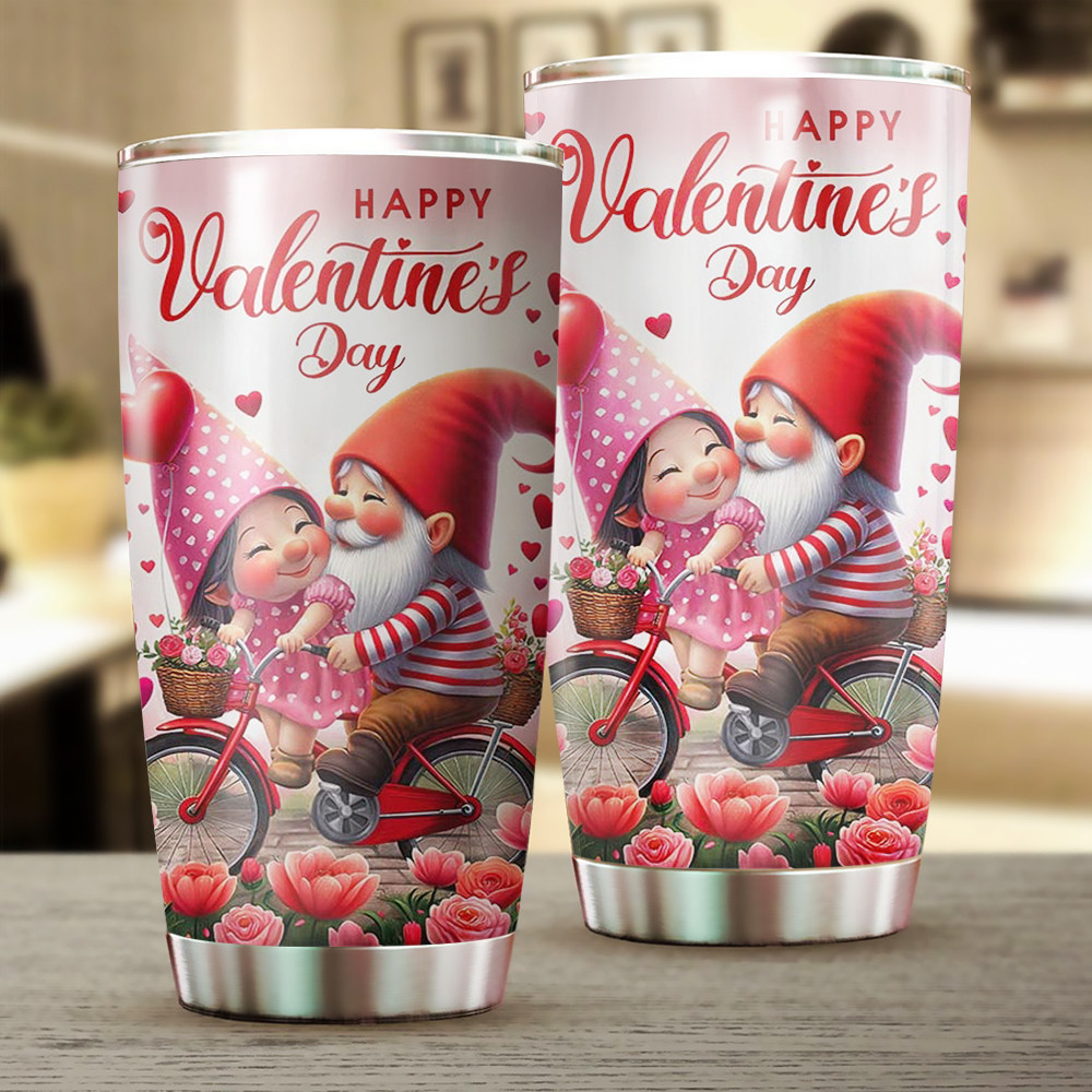 Happy Valentine’s Day Gnome Couple Tumbler