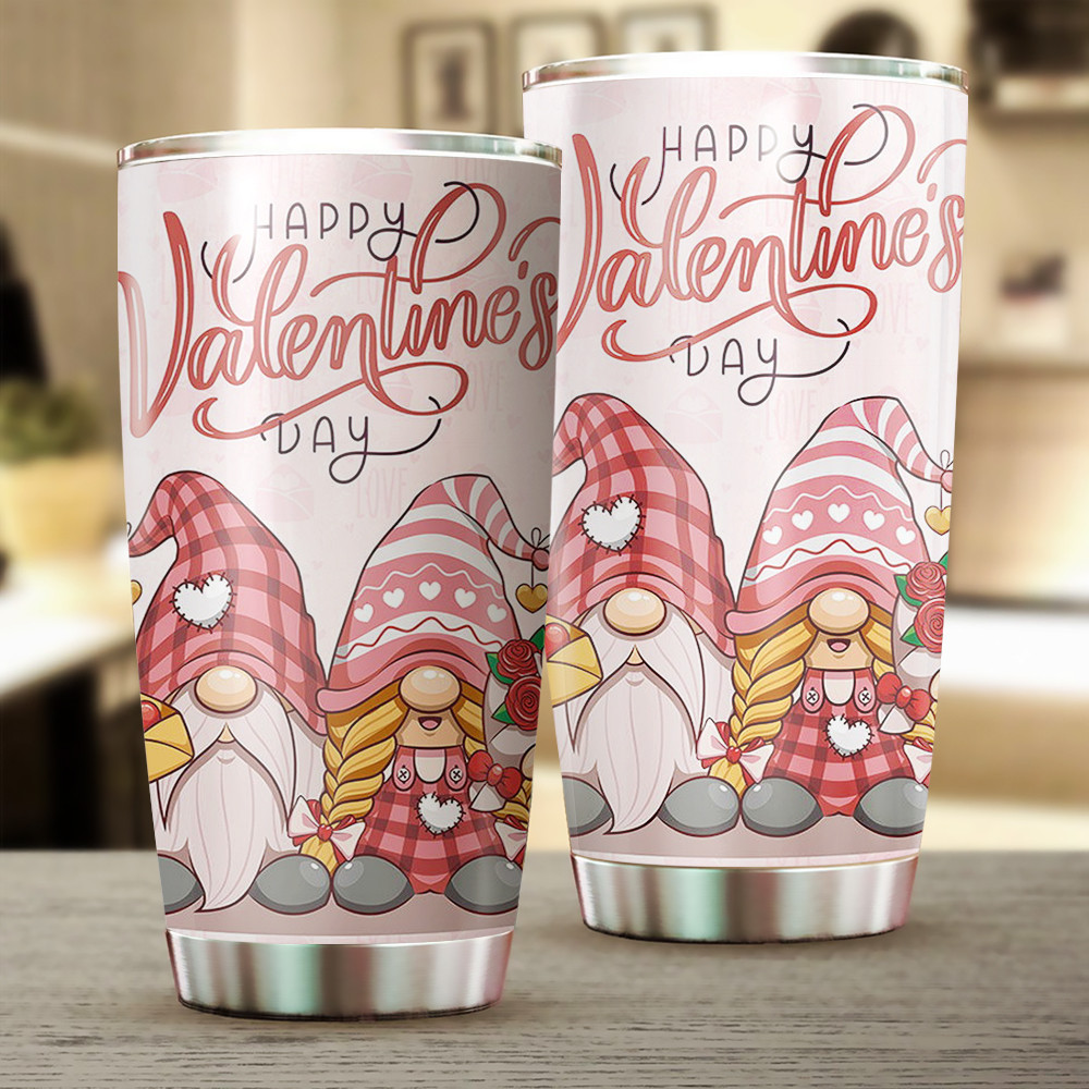 Happy Valentine’s Day Gnome Love Tumbler Gifts For Him Her