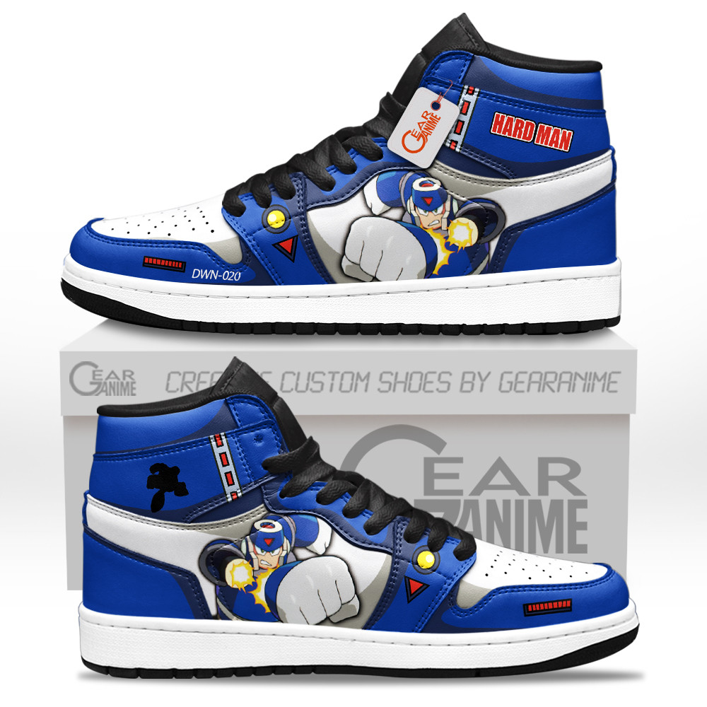Hard Man Custom Gaming High-Top Leather Sneakers Megaman Custom Shoes