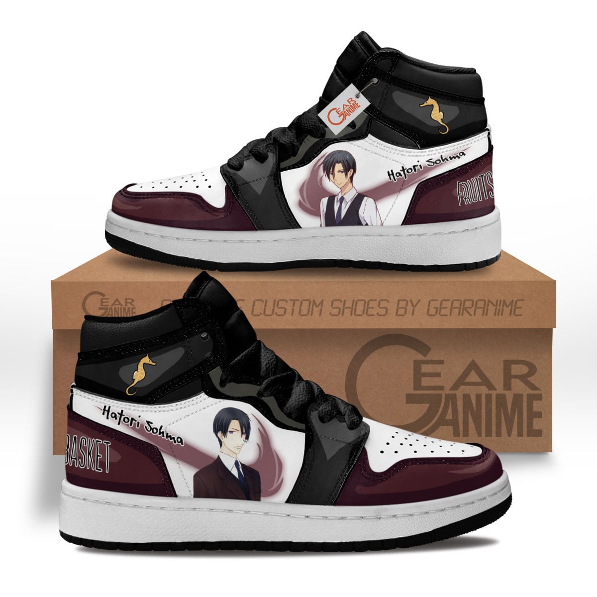 Hatori Sohma Custom Anime Kids High-Top Leather Sneakers MV1302