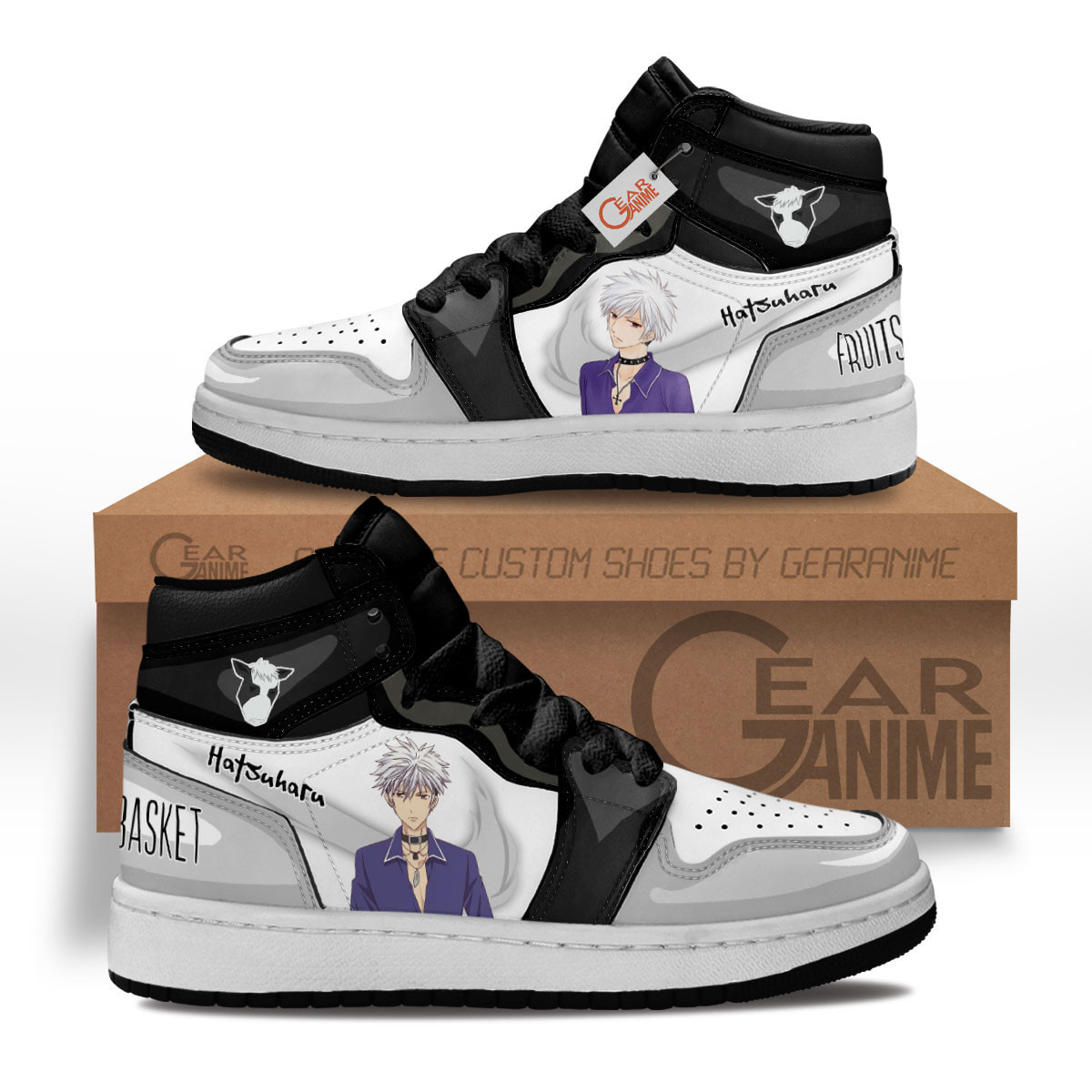 Hatsuharu Sohma Custom Anime Kids High-Top Leather Sneakers MV1302