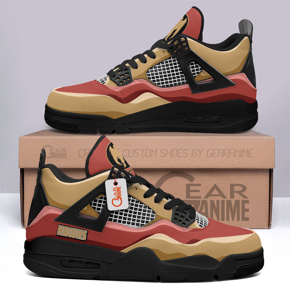 Hawks Retro 4 Leather Sneakers Custom Name
