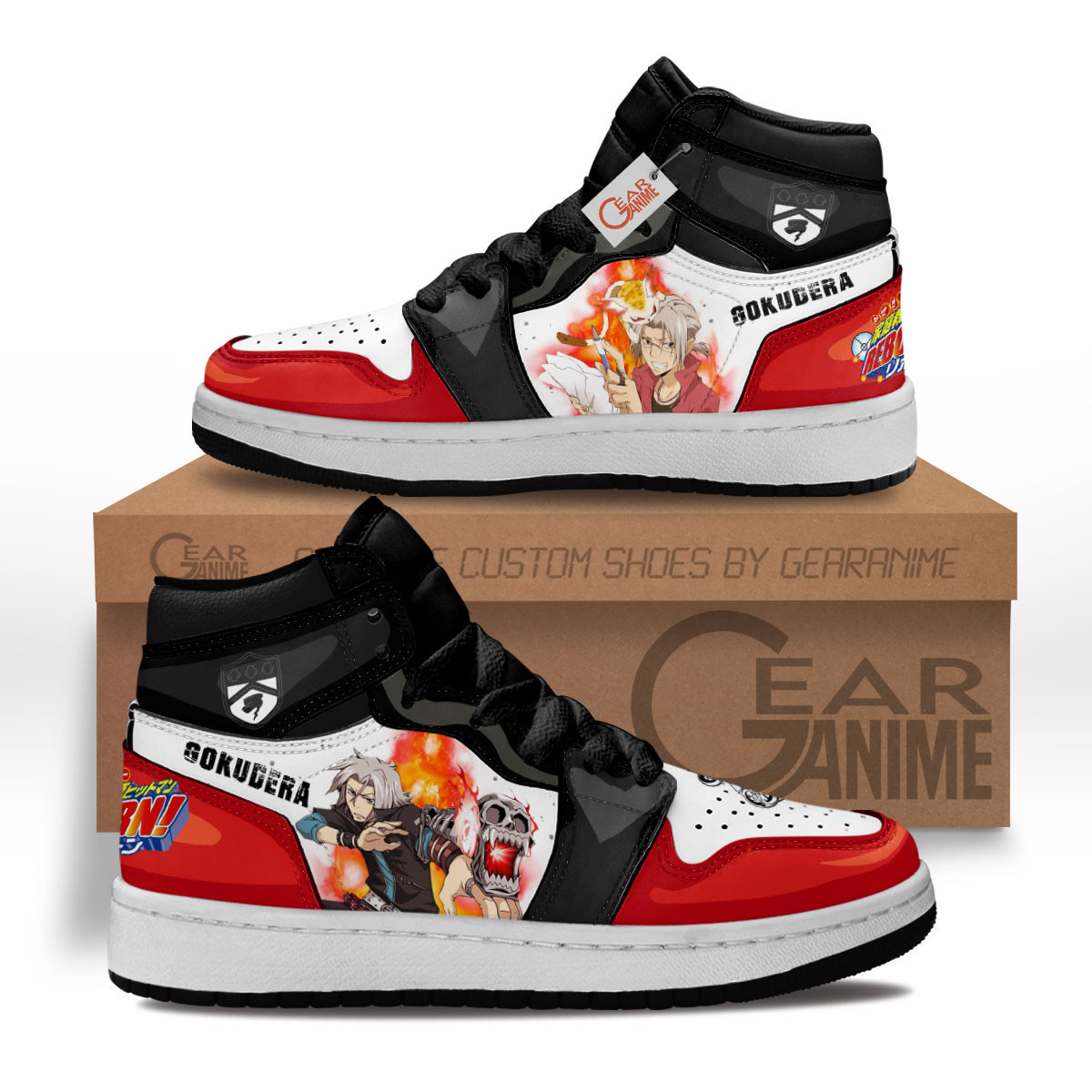Hayato Gokudera Custom Anime Kids High-Top Leather Sneakers