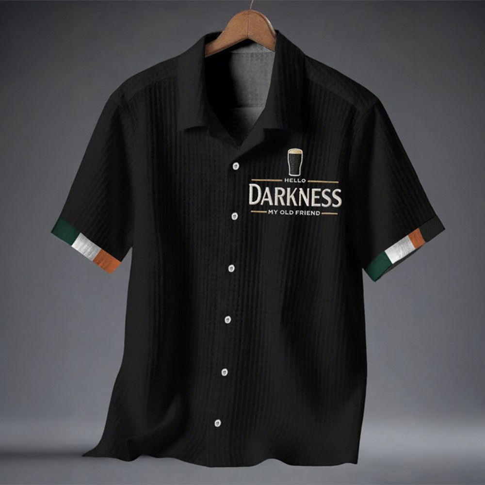 Hello Darkness My Old Friend Button Shirt St Patrick's Day Clothes Unique Gift For Boyfriend