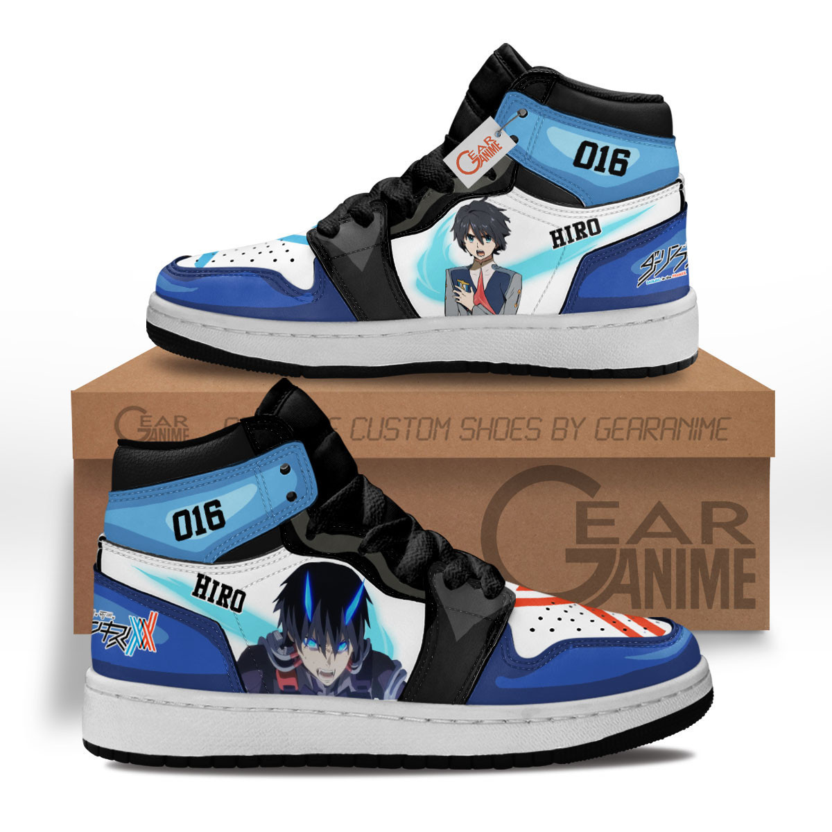 Hiro Code 016 Custom Anime Kids High-Top Leather Sneakers