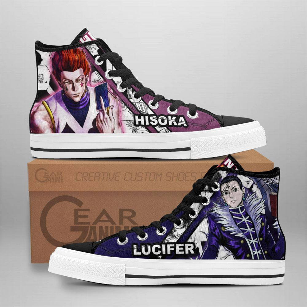 Hisoka and Lucilfer Custom Anime High-Top Canvas Shoes TT2608